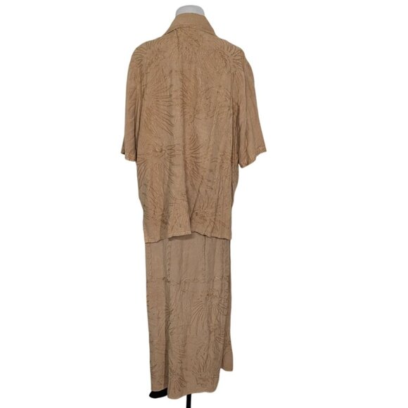 Bila Embroidered Maxi Dress Womens Size 1X Beige 2 Piece Jacket Pullover Dress - Picture 6 of 16